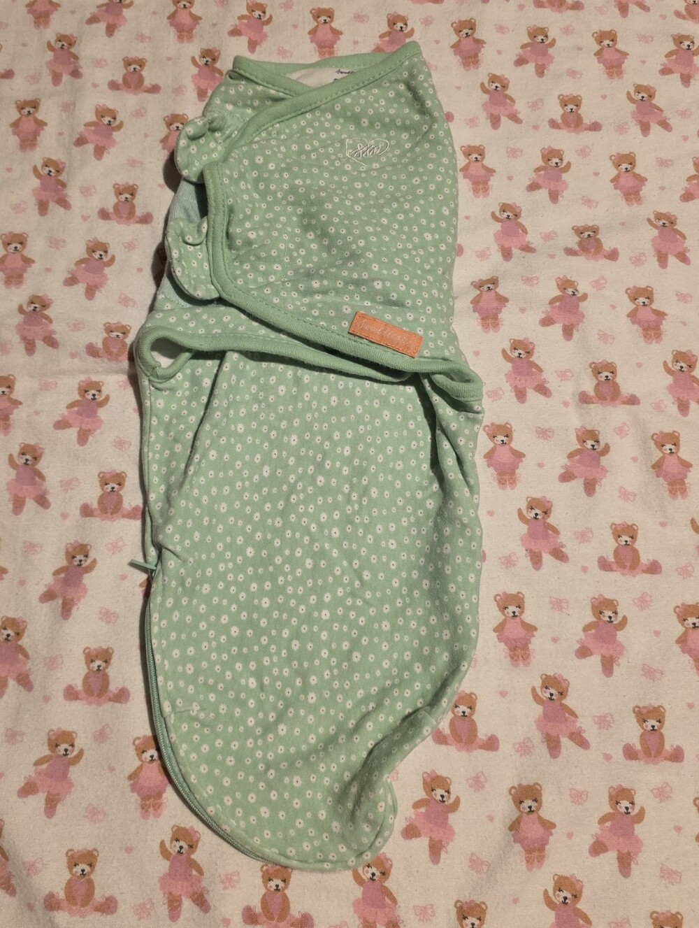 5/$20 SwaddleMe Mint Green Swaddle with White Dot Print
